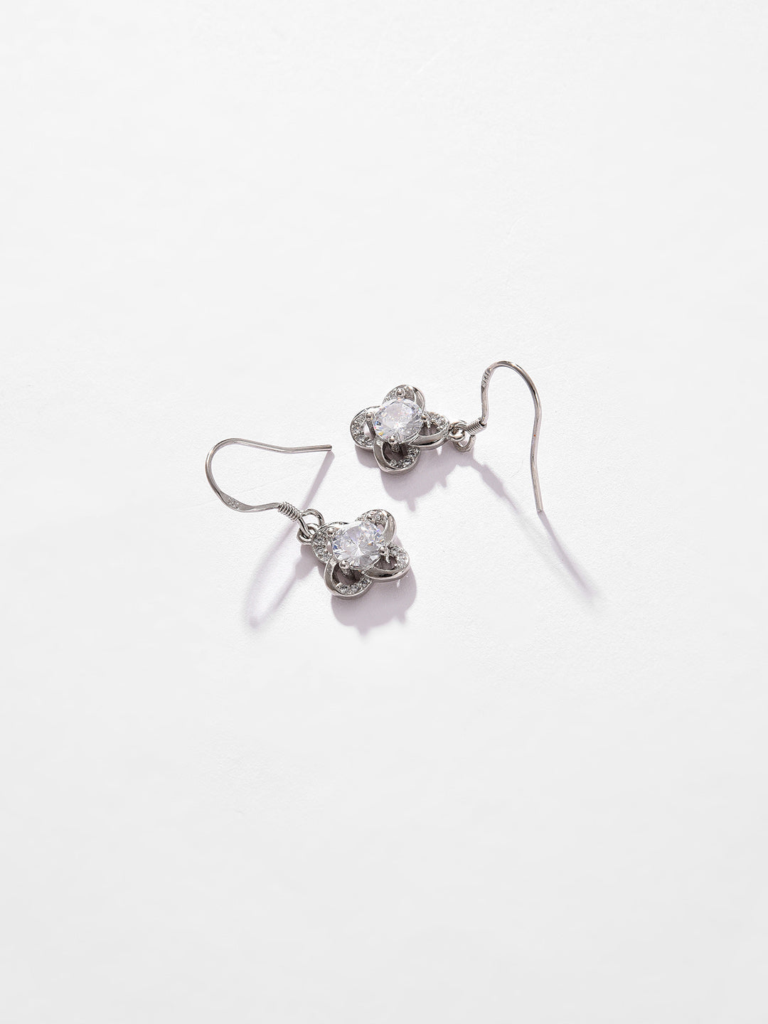 Silver Plated Designer Stone Drop Earring