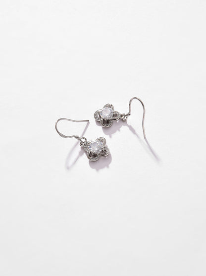 Silver Plated Designer Stone Drop Earring