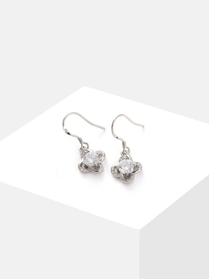 Silver Plated Designer Stone Drop Earring