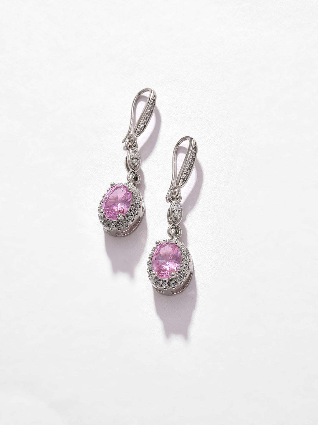 Silver Plated Designer Stone Drop Earring