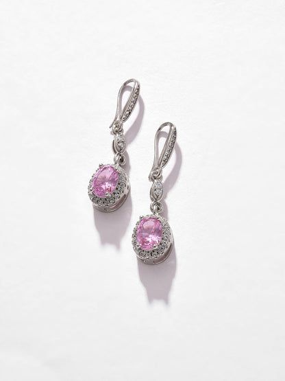 Silver Plated Designer Stone Drop Earring
