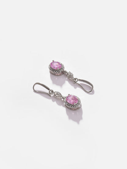 Silver Plated Designer Stone Drop Earring