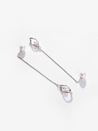 Silver Plated Pearls Drop Earring