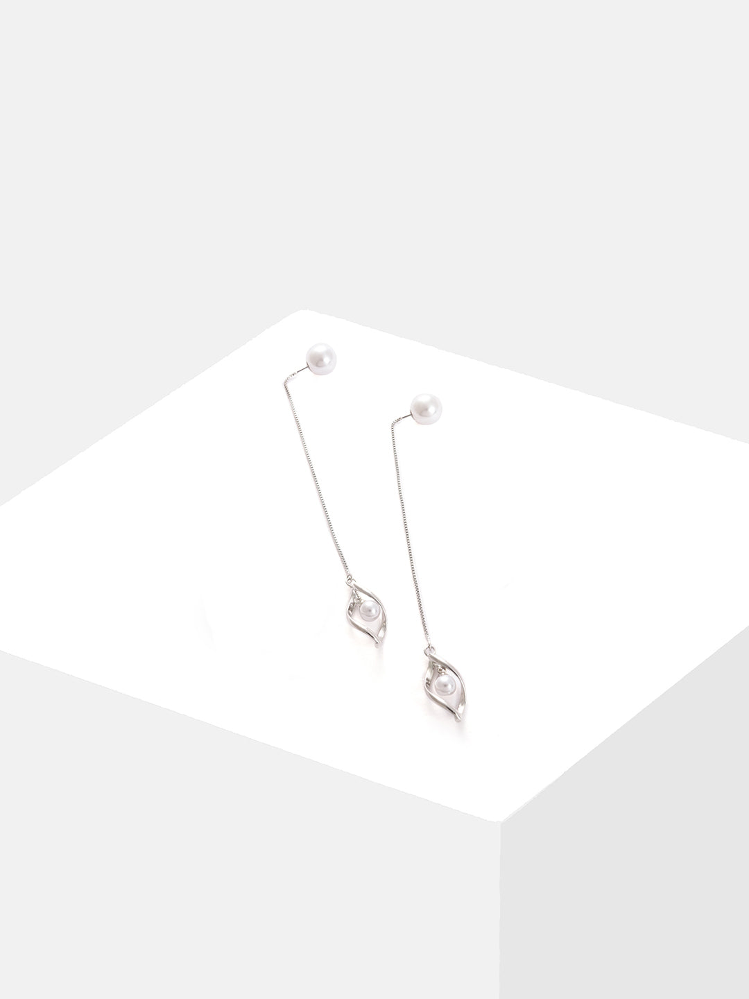 Silver Plated Pearls Drop Earring