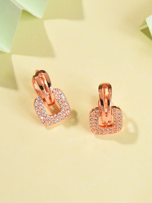 Gold Plated Designer Stone Stud