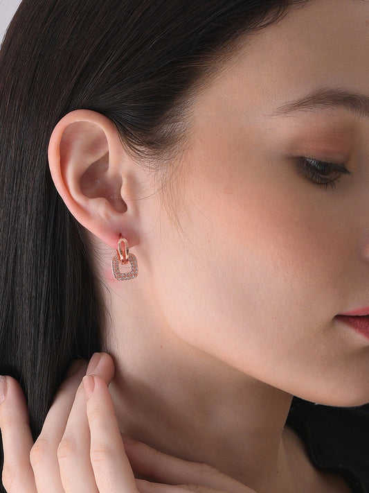 Gold Plated Designer Stone Stud
