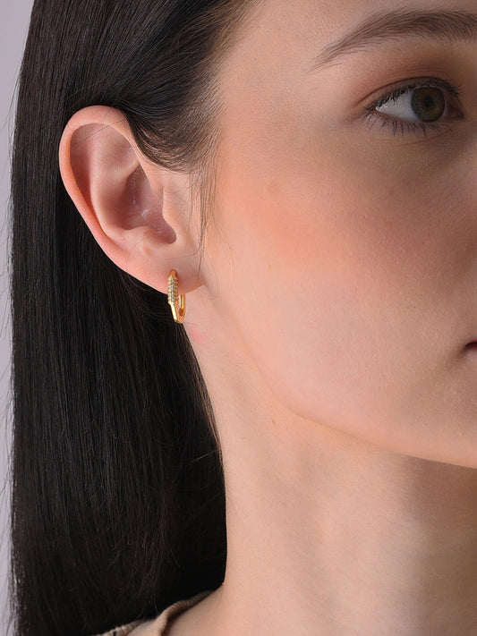 Gold Plated Designer Stone Stud