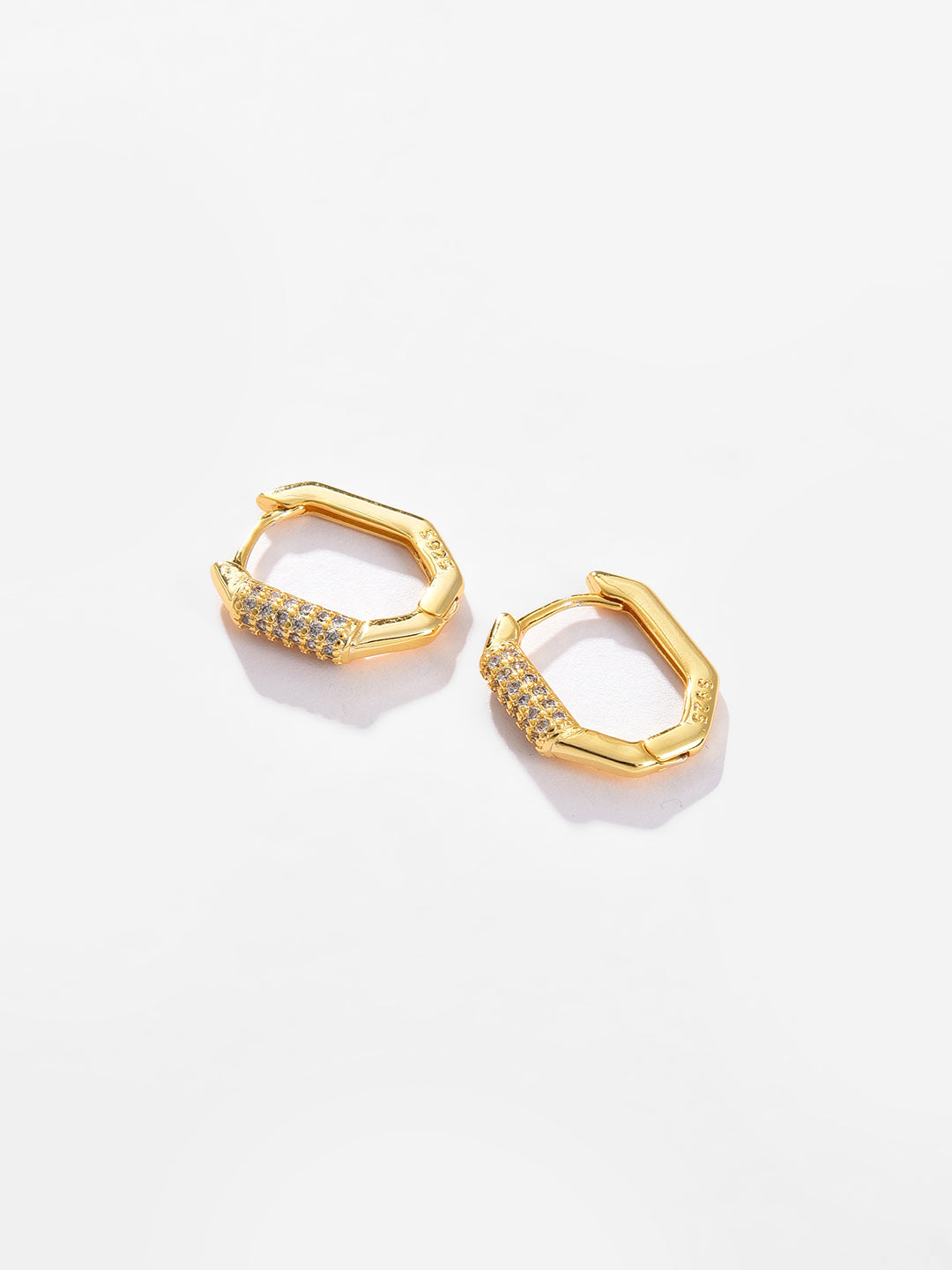 Gold Plated Designer Stone Stud