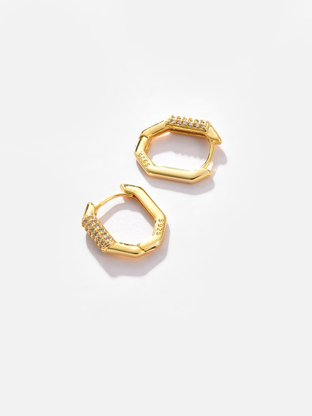 Gold Plated Designer Stone Stud