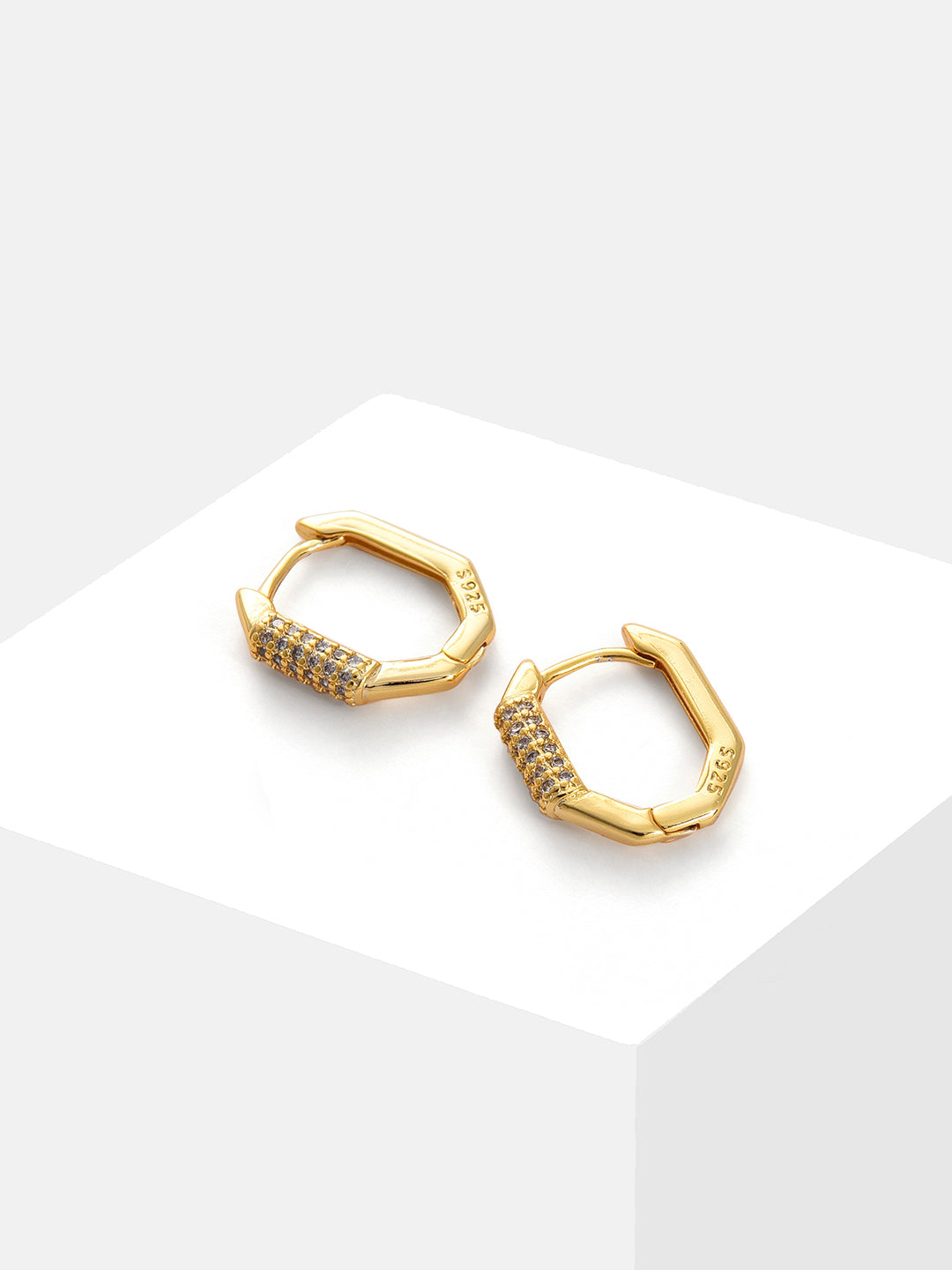 Gold Plated Designer Stone Stud