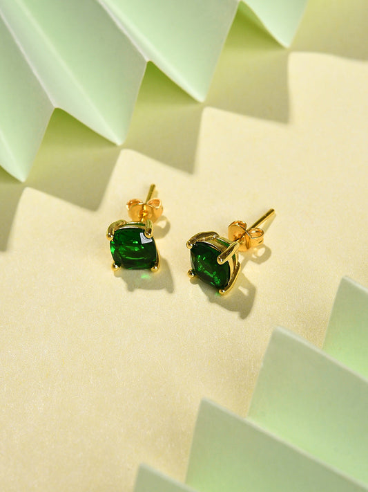 Gold Plated Designer Stone Stud