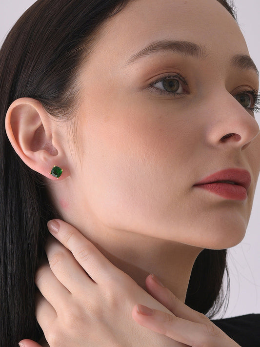 Gold Plated Designer Stone Stud