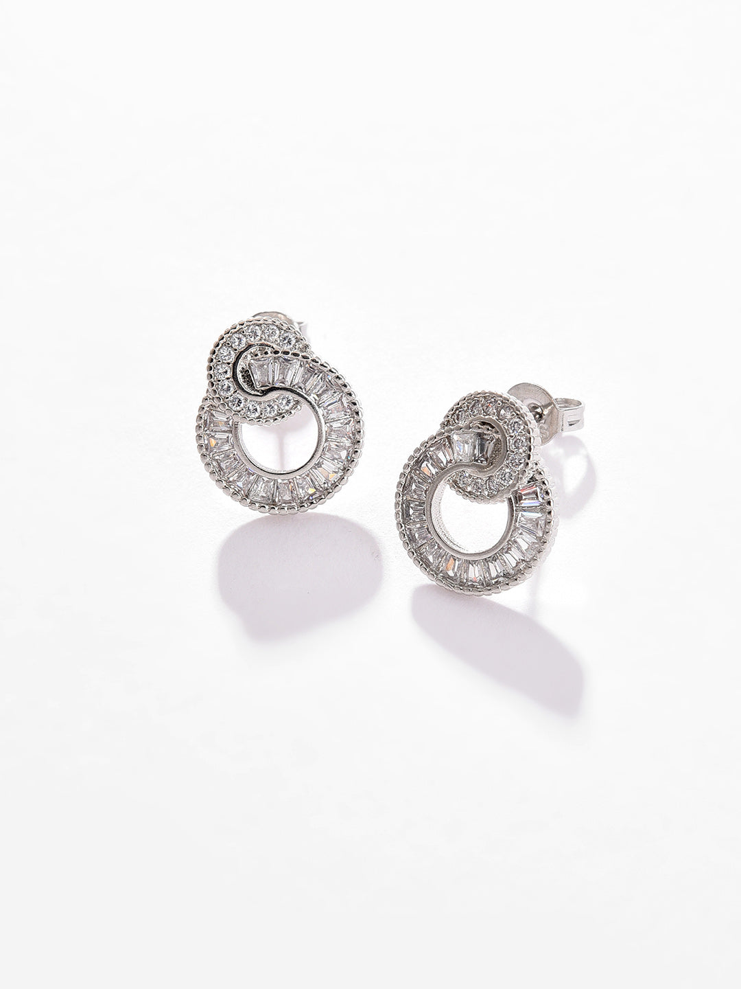 Silver Plated Designer Stone Stud