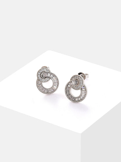 Silver Plated Designer Stone Stud