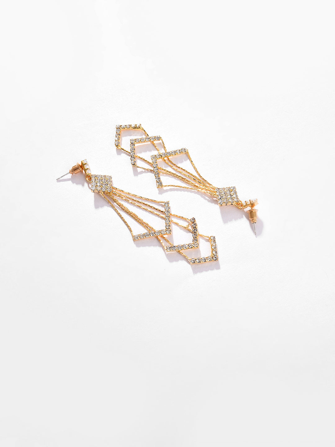 Gold Plated Designer Stone Drop Earring