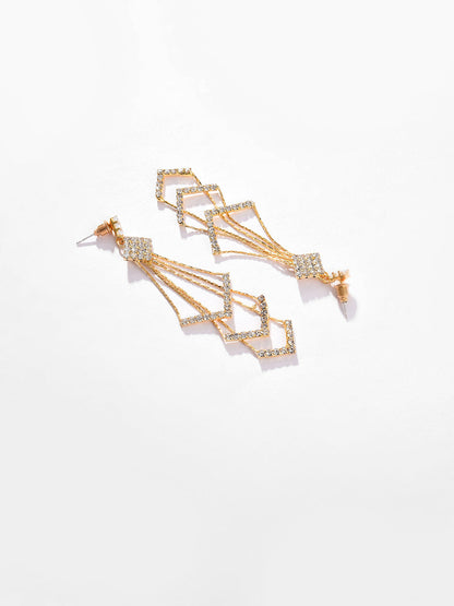 Gold Plated Designer Stone Drop Earring
