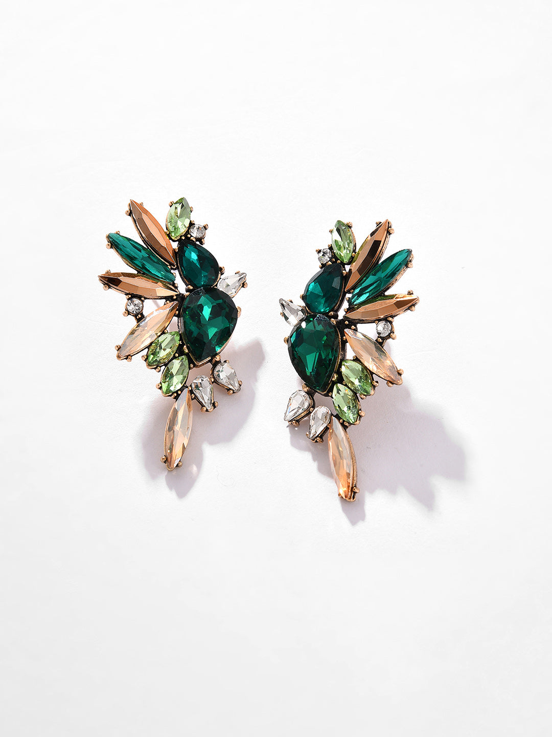 Gold Plated Designer Stone Stud