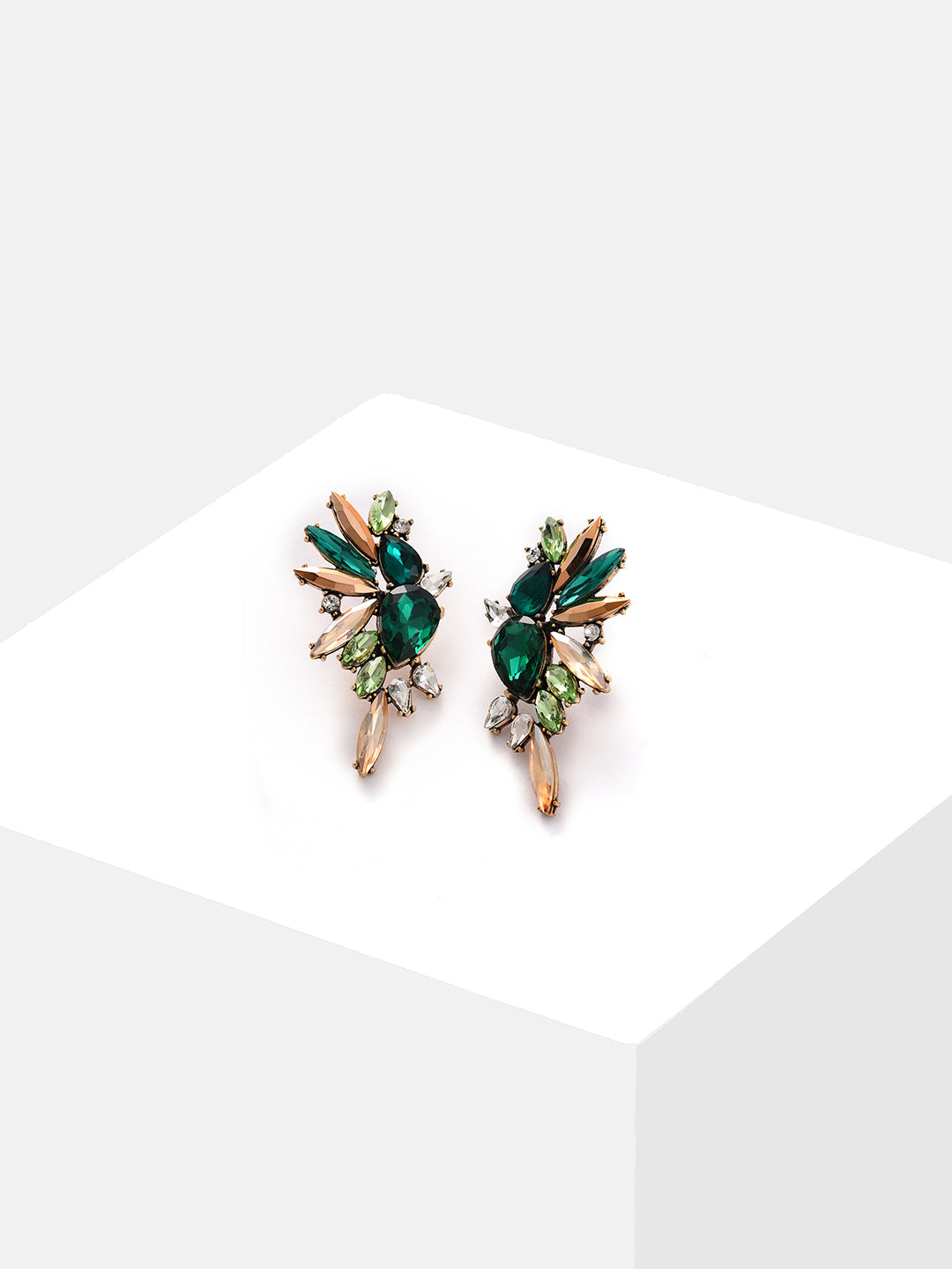 Gold Plated Designer Stone Stud