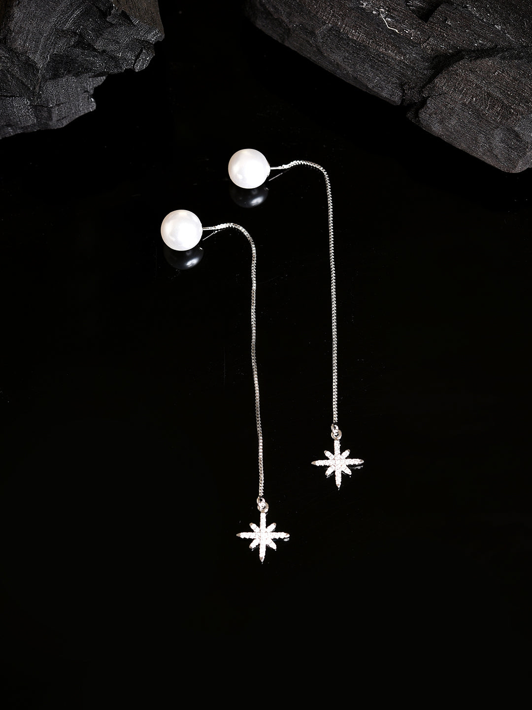 Silver Plated Pearls Drop Earring