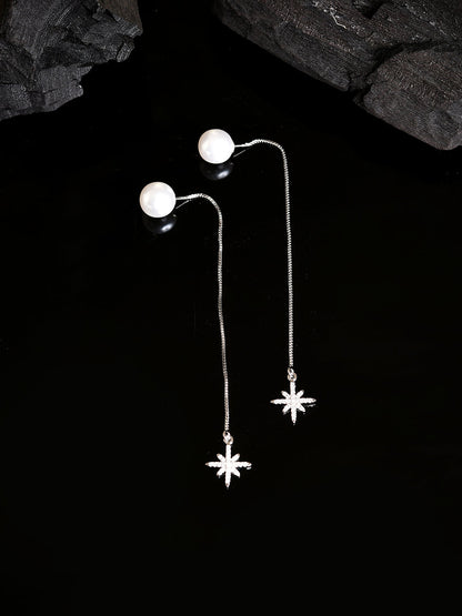 Silver Plated Pearls Drop Earring