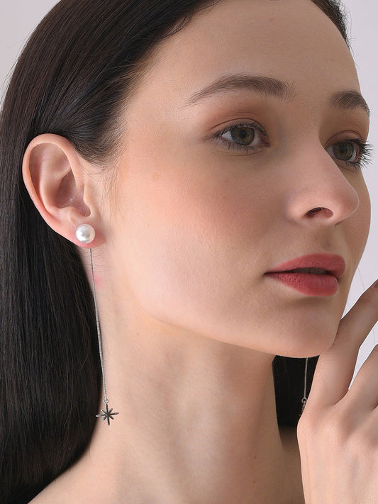 Silver Plated Pearls Drop Earring