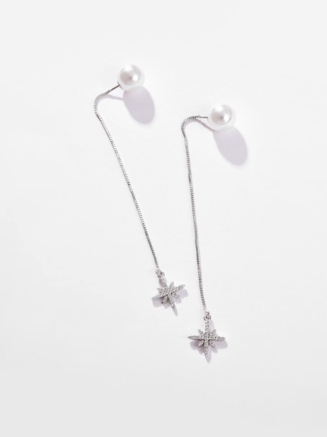 Silver Plated Pearls Drop Earring