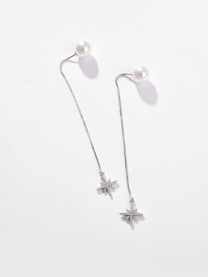 Silver Plated Pearls Drop Earring