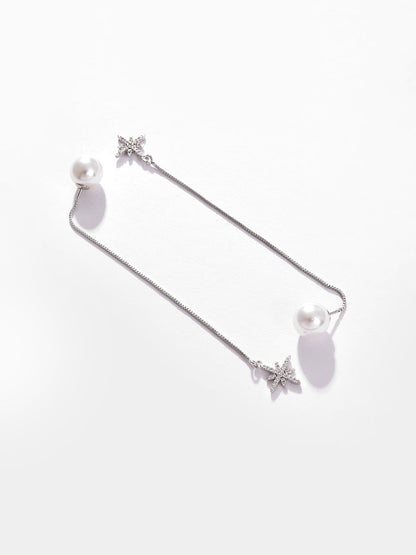 Silver Plated Pearls Drop Earring