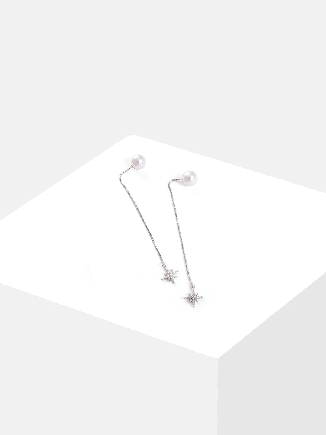 Silver Plated Pearls Drop Earring