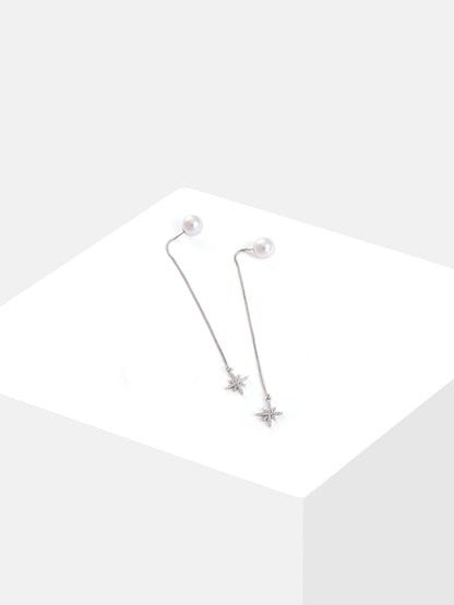 Silver Plated Pearls Drop Earring