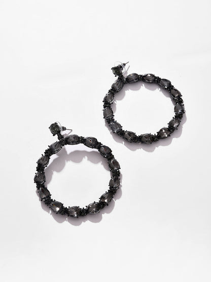 Trendy Designer Stone Hoop Earring