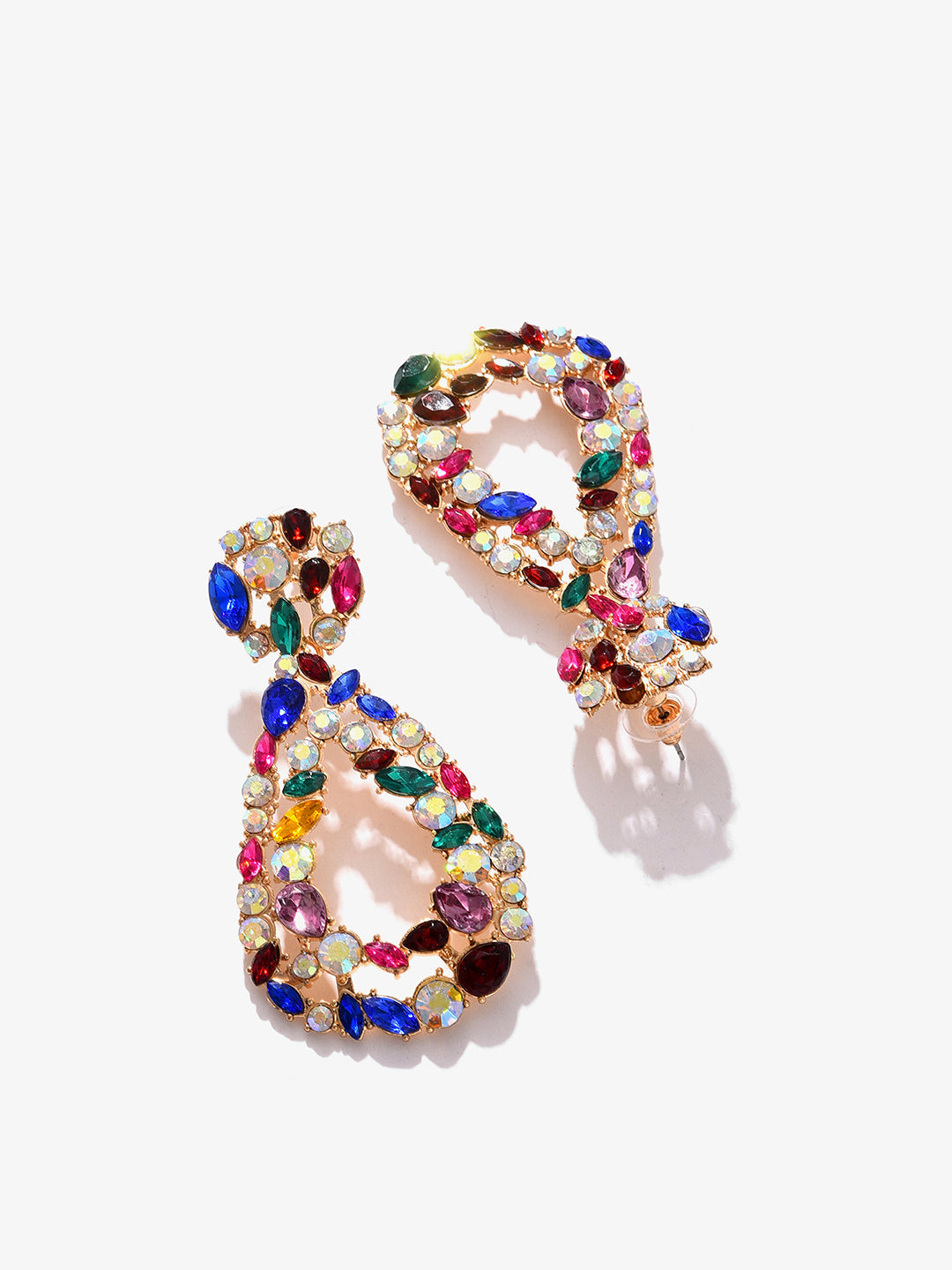 Gold Plated Designer Stone Drop Earring