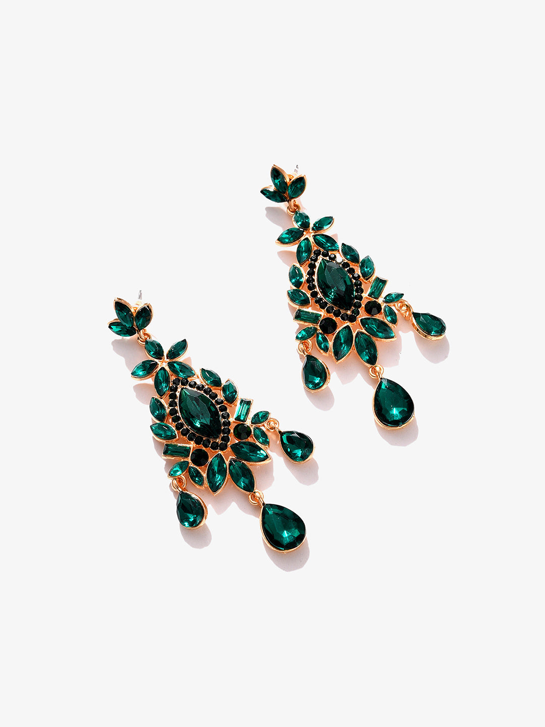 Gold Plated Designer Stone Drop Earring