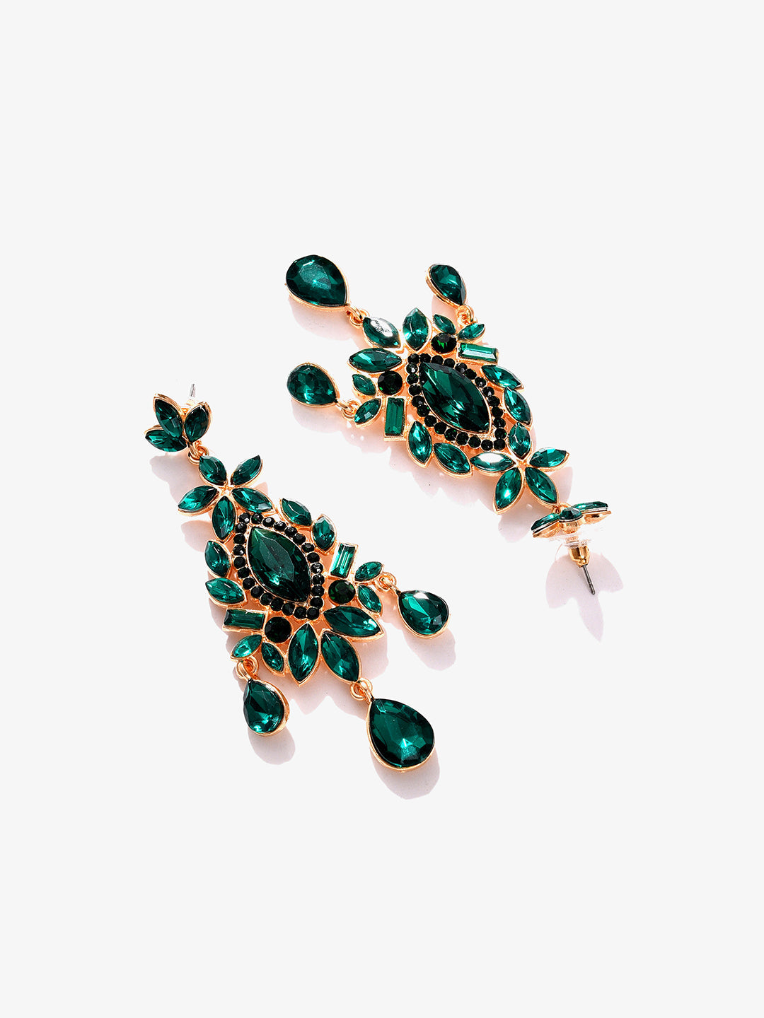 Gold Plated Designer Stone Drop Earring