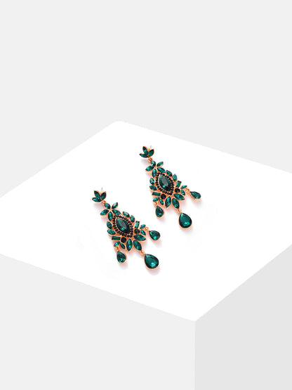 Gold Plated Designer Stone Drop Earring