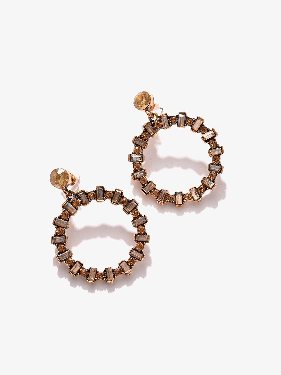 Gold Plated Designer Stone Drop Earring