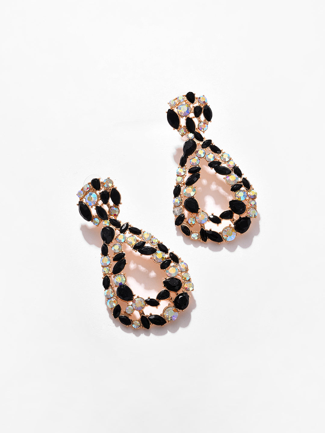 Gold Plated Designer Stone Drop Earring