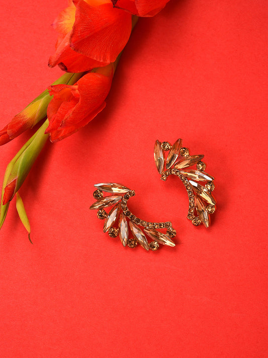Gold Plated Designer Stone Stud