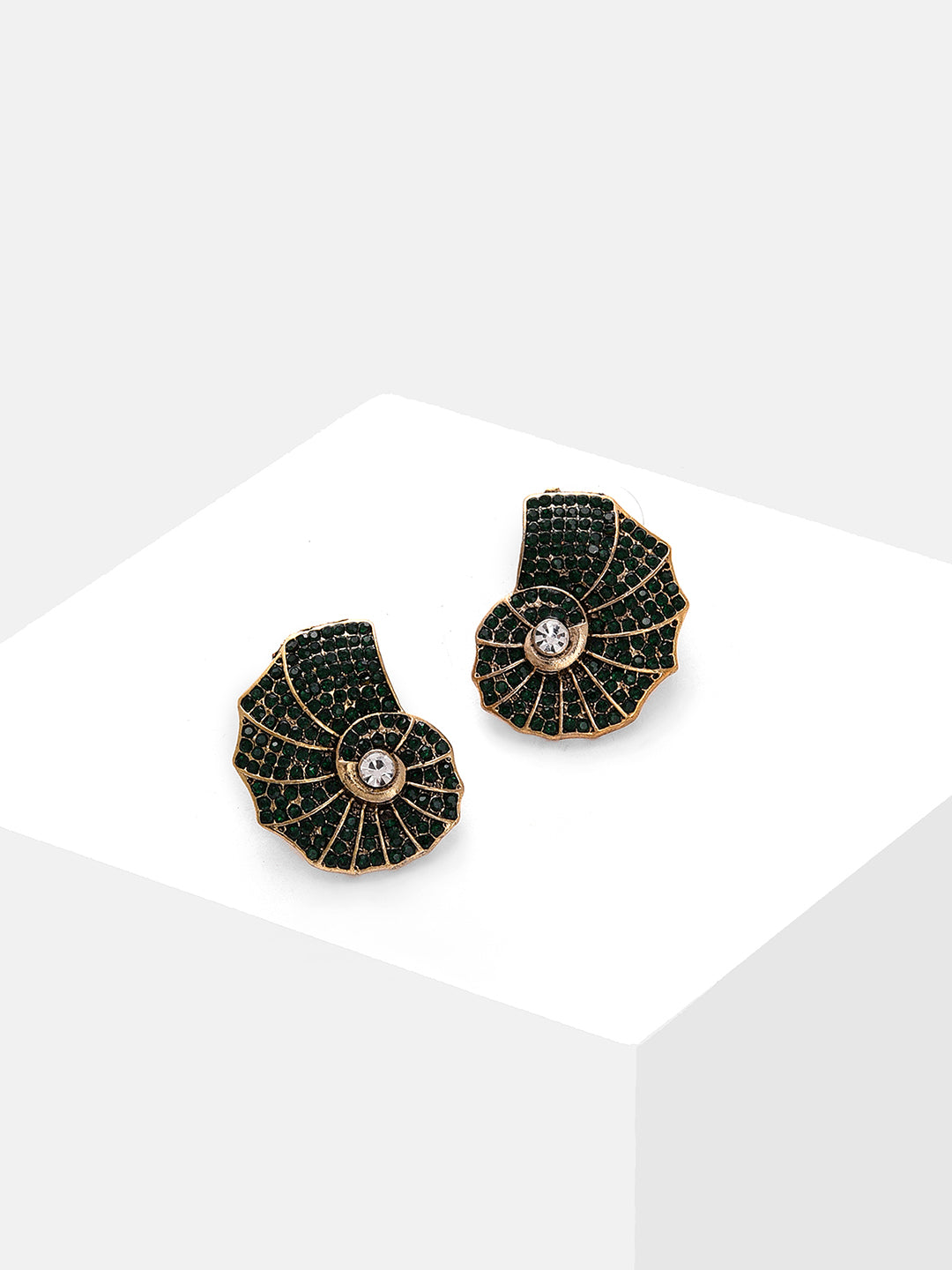 Gold Plated Designer Stone Stud