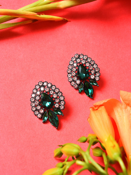 Gold Plated Designer Stone Stud