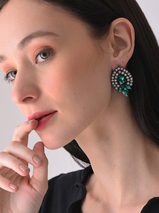Gold Plated Designer Stone Stud