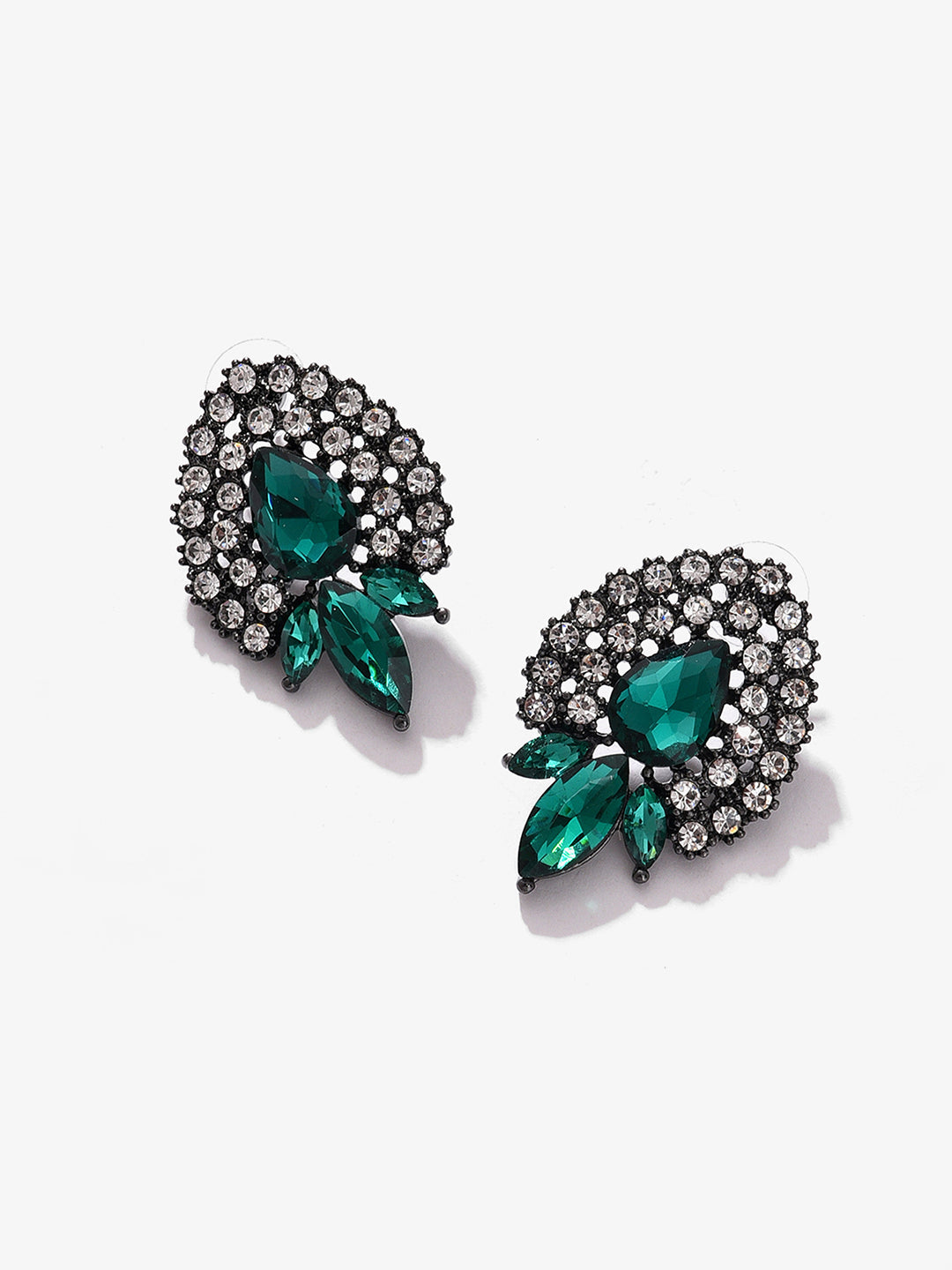 Gold Plated Designer Stone Stud