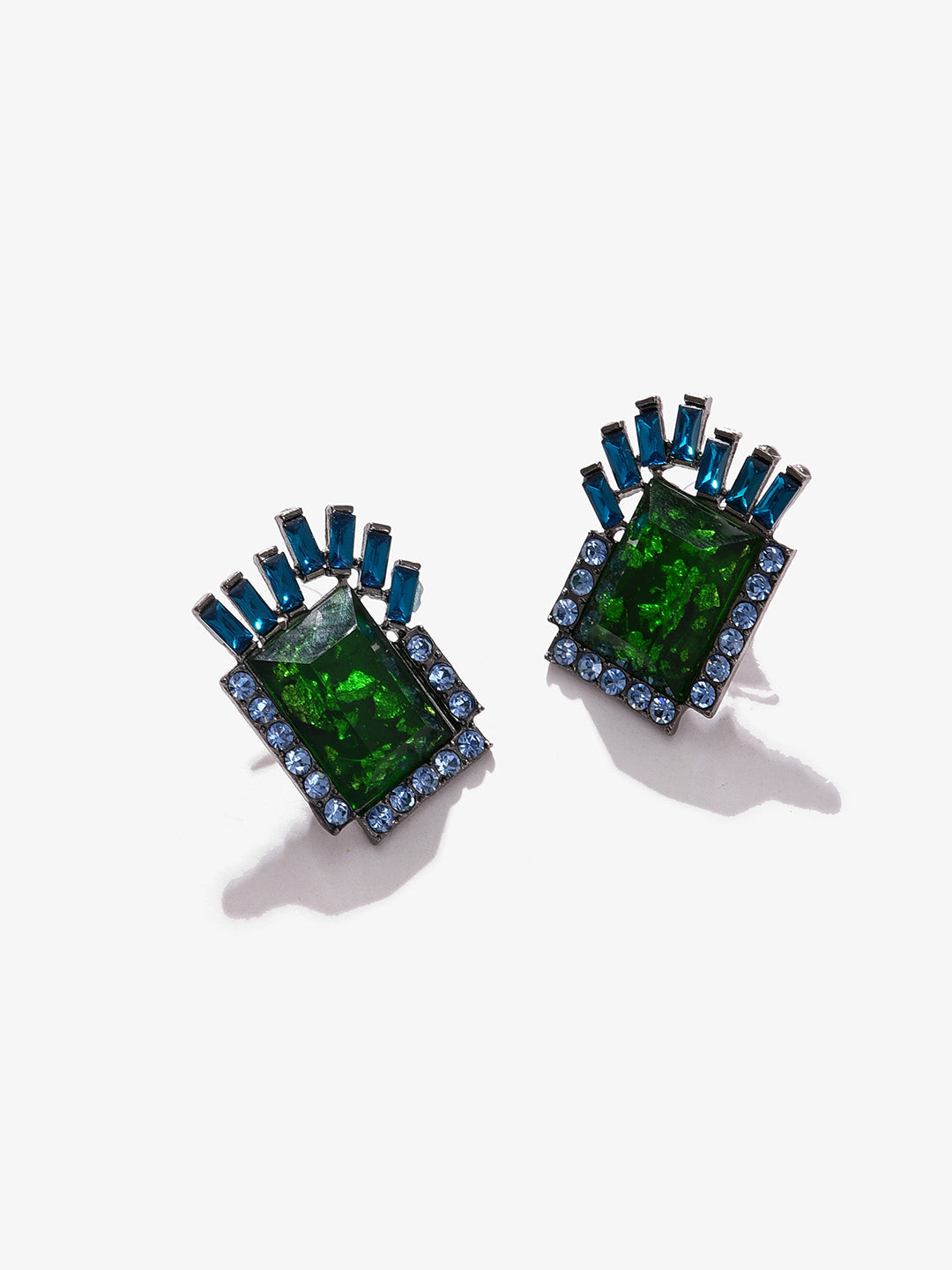 Silver Plated Designer Stone Stud