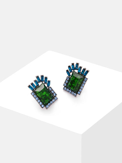 Silver Plated Designer Stone Stud