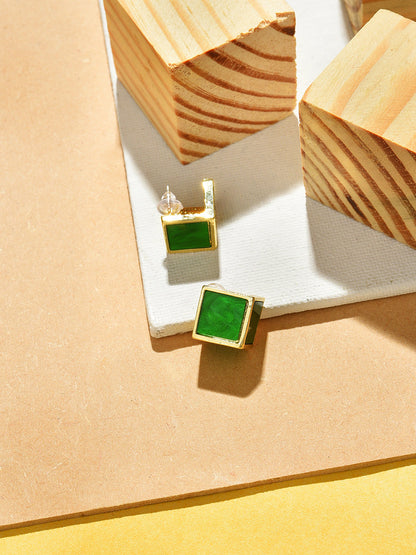 Gold Plated Designer Stone Stud Earrings