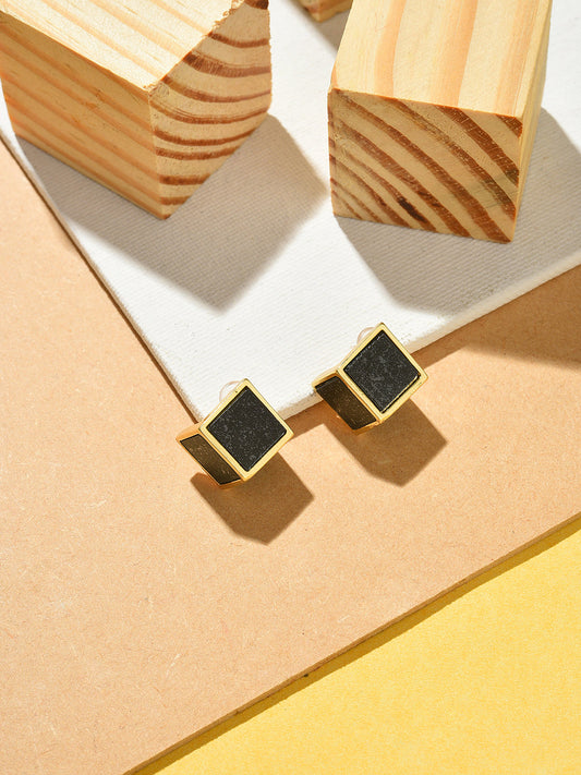 Gold Plated Designer Stone Stud Earrings