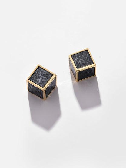 Gold Plated Designer Stone Stud Earrings