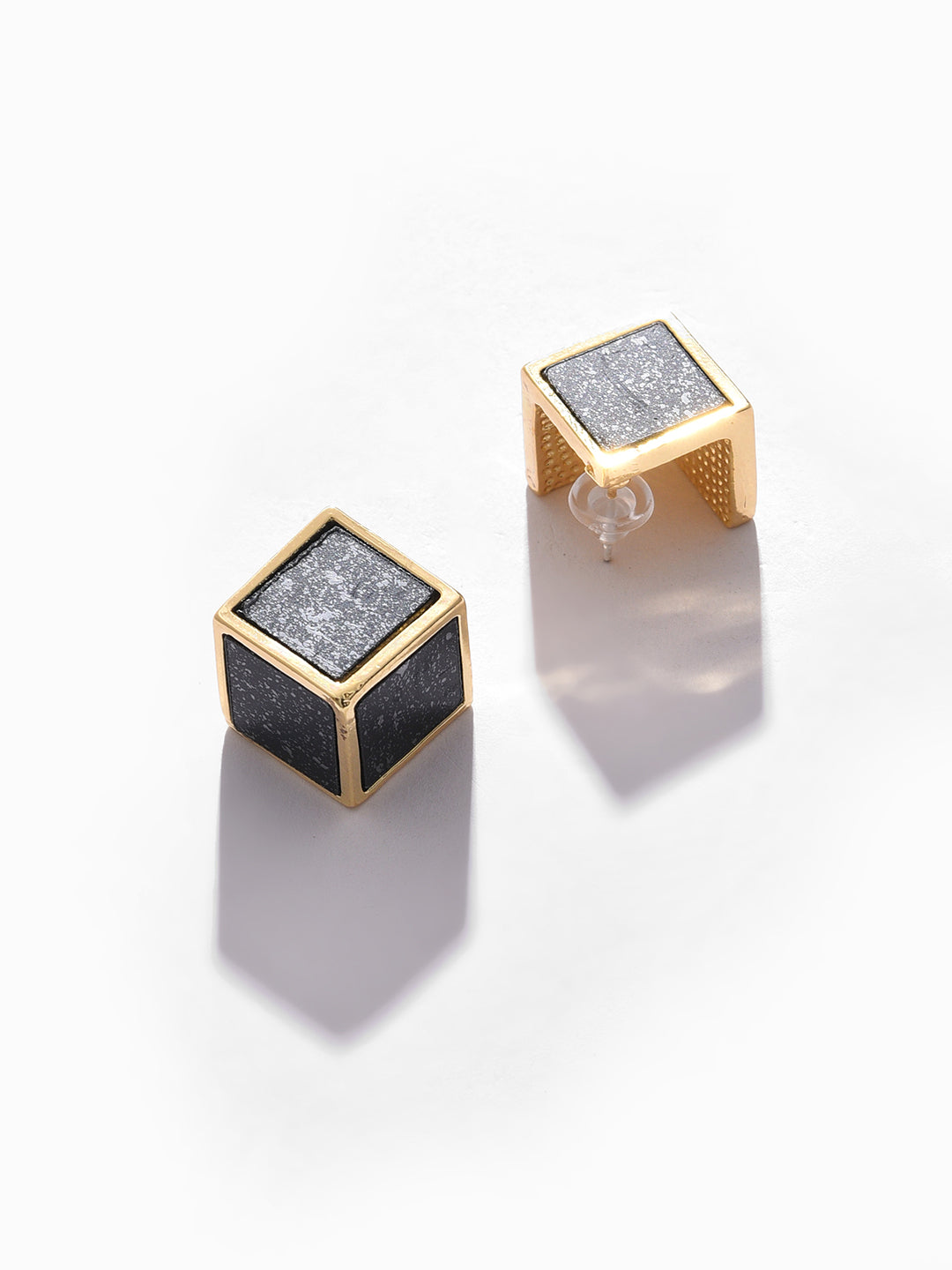 Gold Plated Designer Stone Stud Earrings
