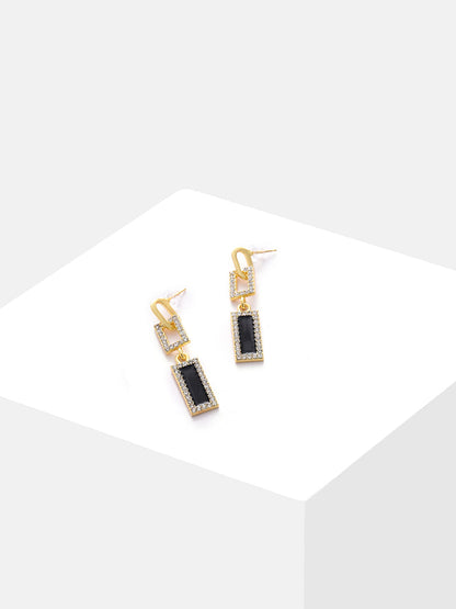 Gold Plated Designer Stone Drop Earrings