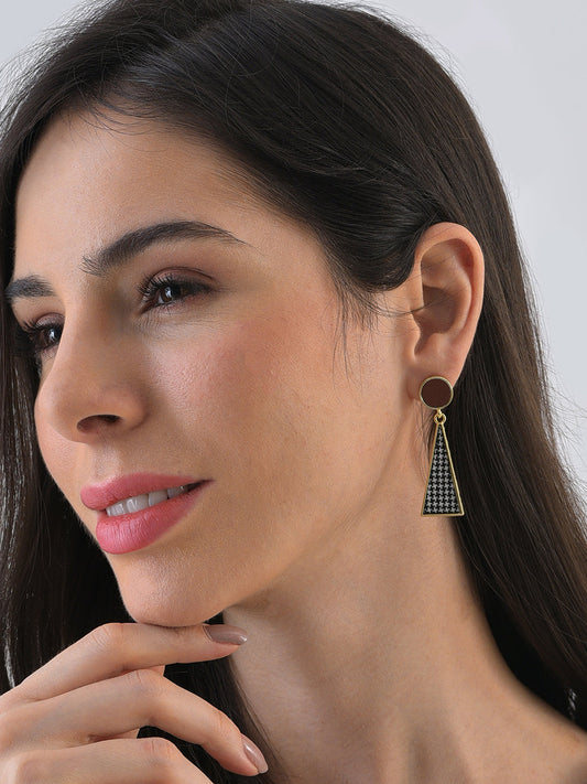 Gold Plated Designer Stone Drop Earrings
